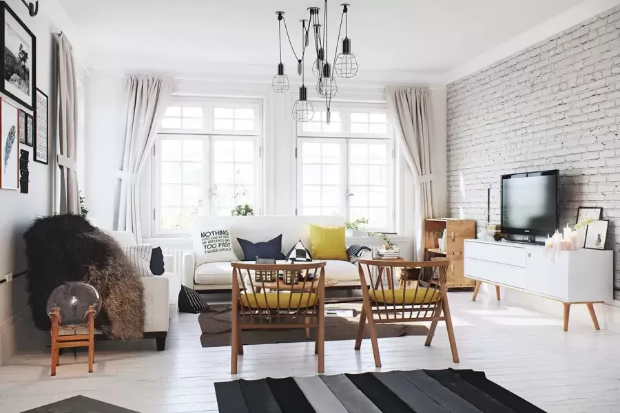 Вітальня у скандинавському стилі