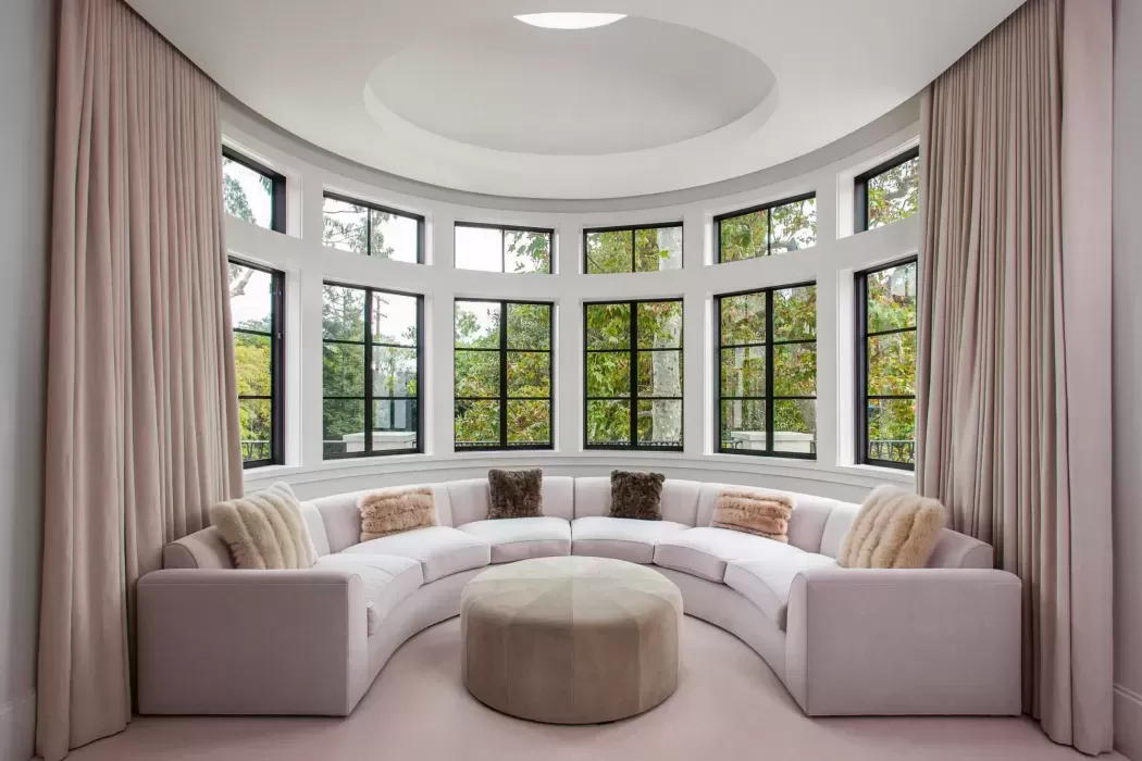 Living room with bay window