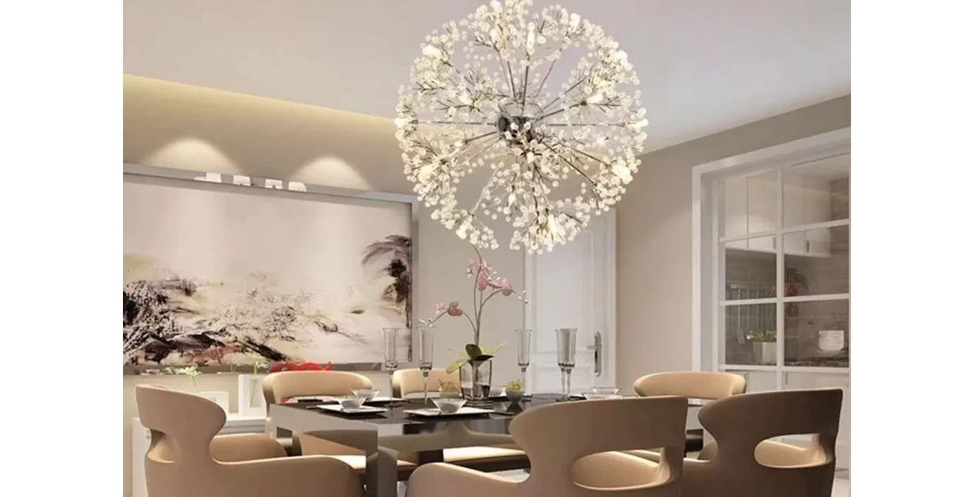 Modern chandelier in the interior Modern chandelier in the interior