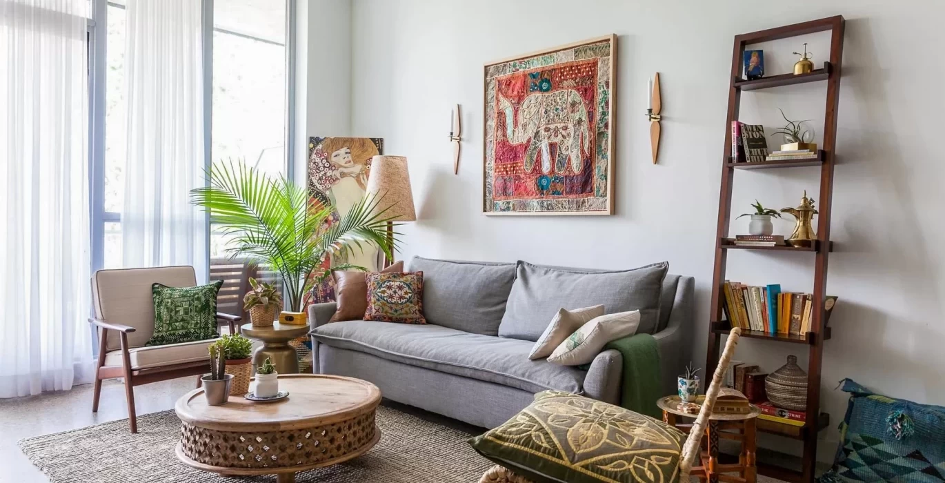 Boho style in the interior of the apartment
