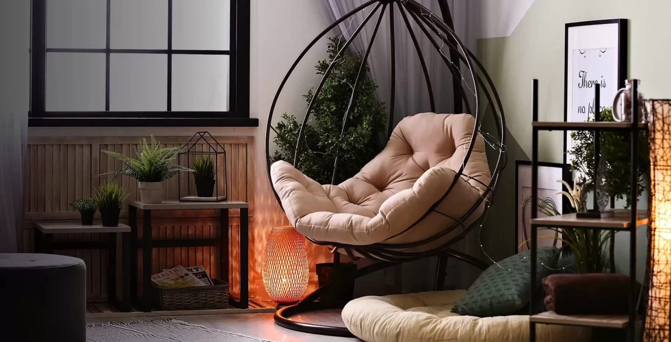 Підвісне крісло в будинку Підвісне крісло в будинку