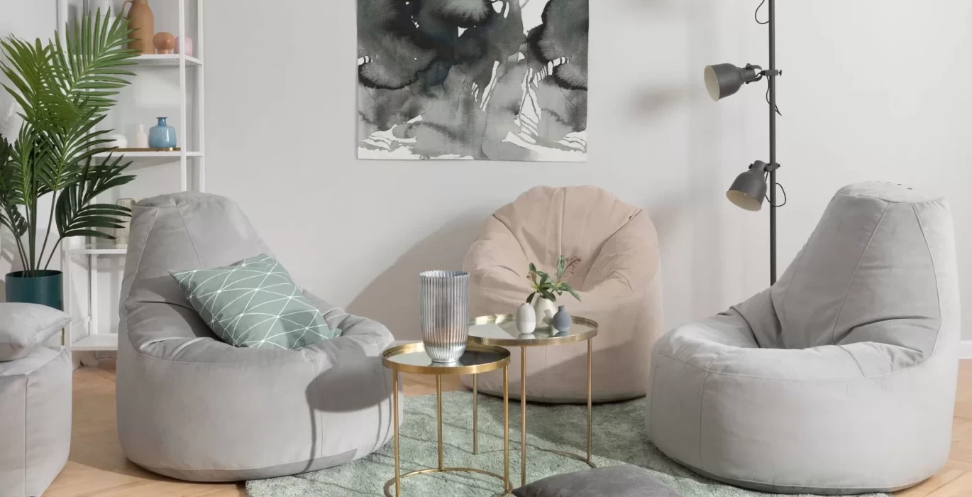 Bag chair in the interior of the living room