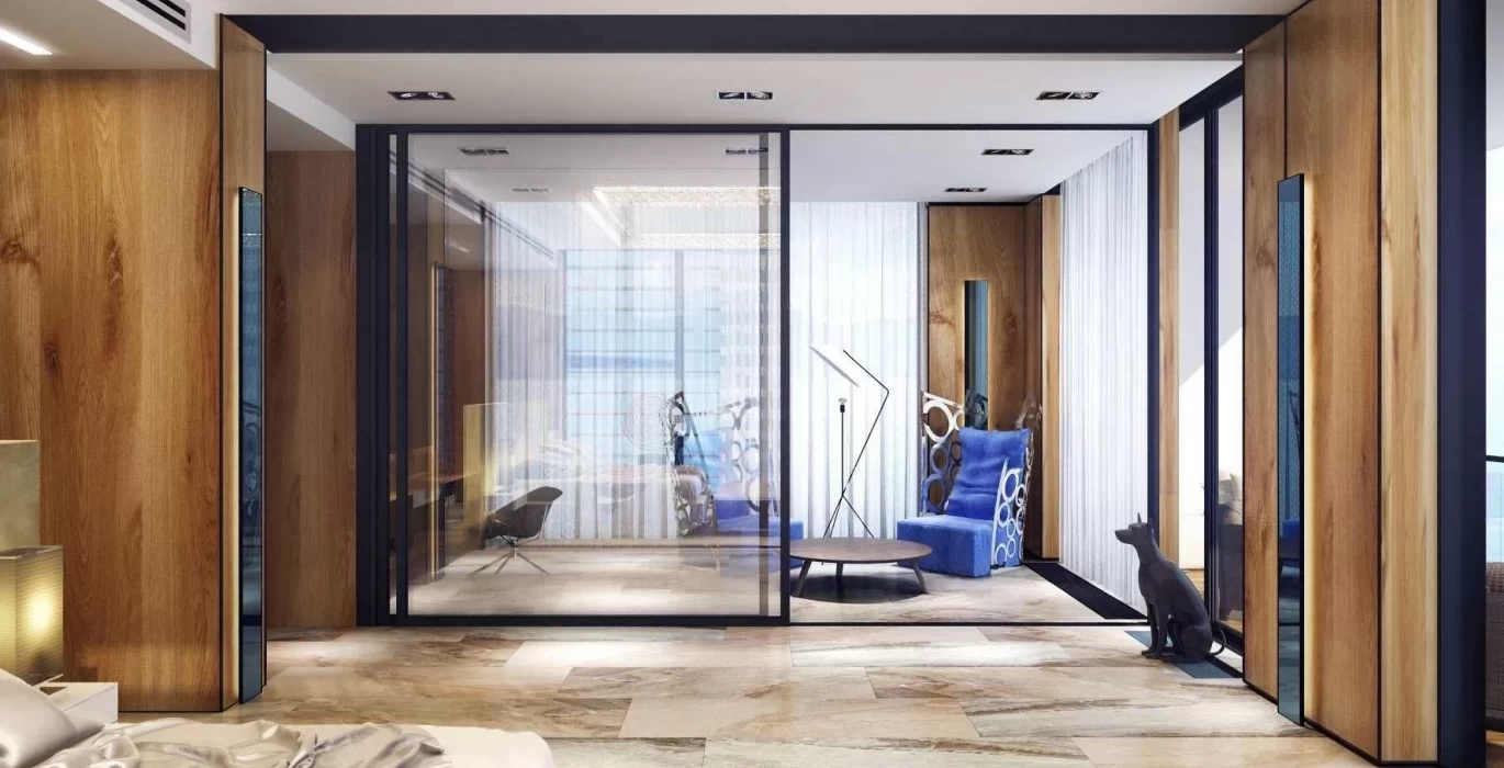 Acrylic transparent panels in the interior