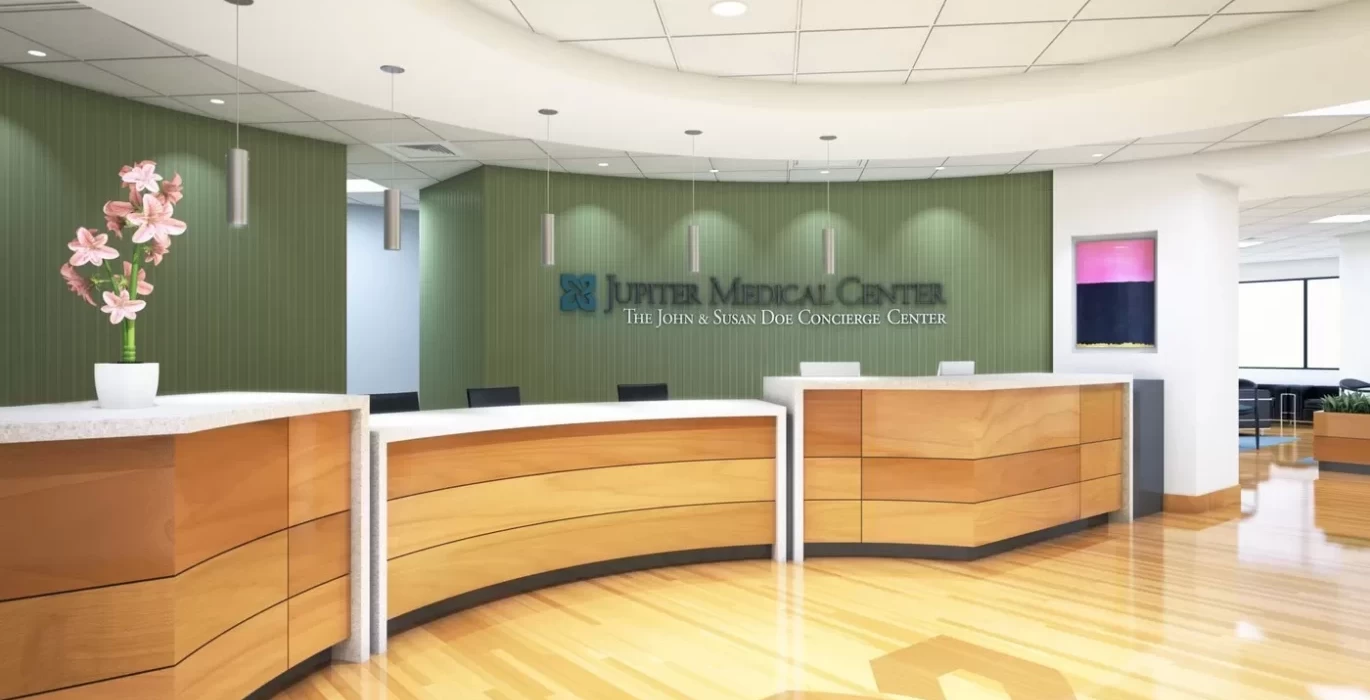 Hospital reception room interior