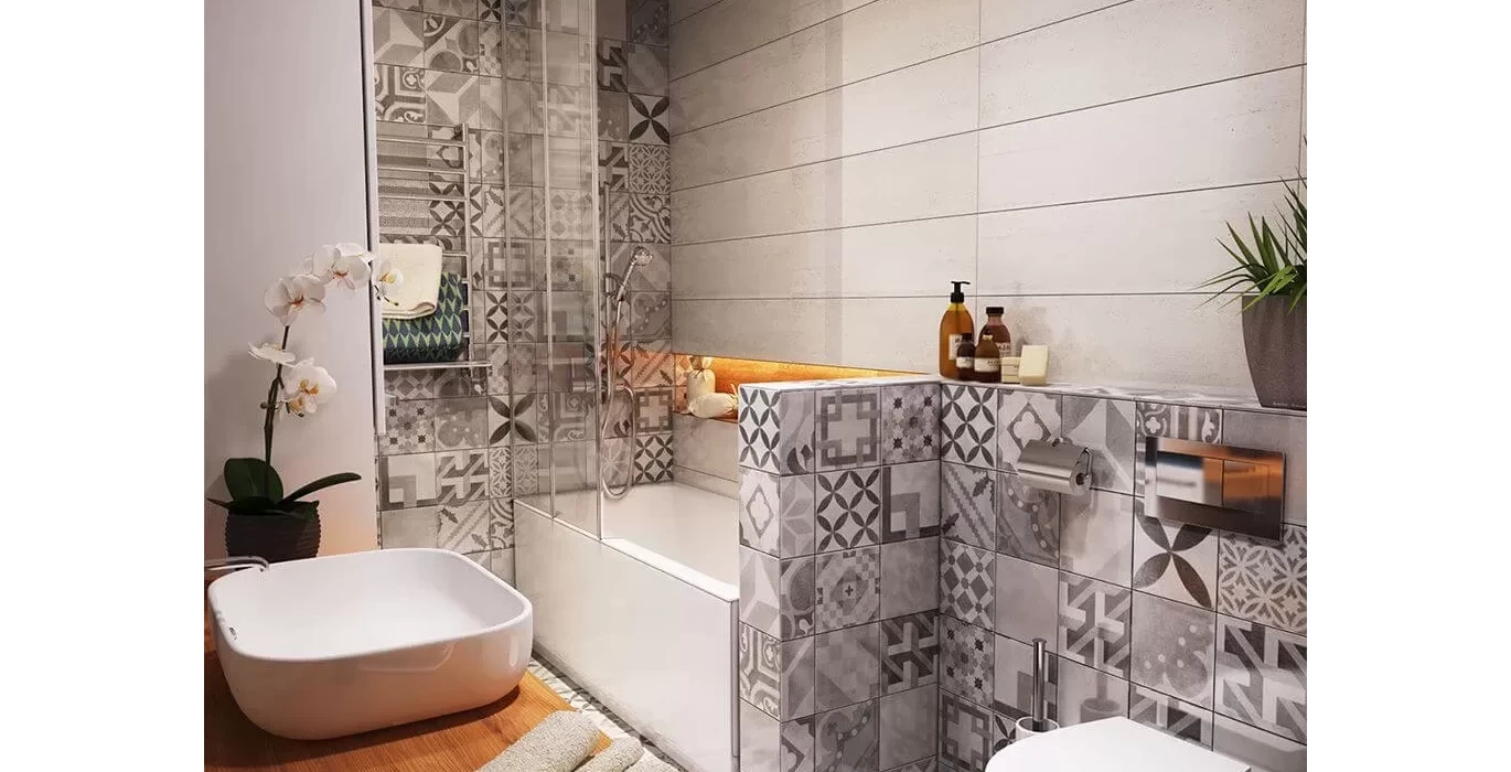 Tiles in the bathroom