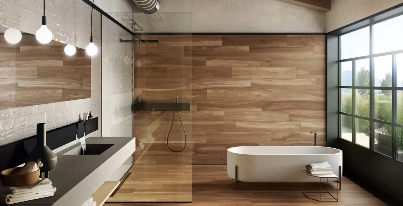 Panels in the bathroom