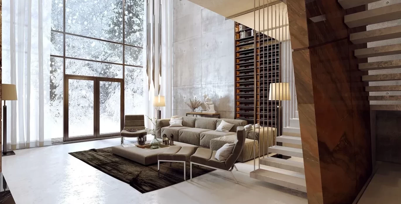 Cottage interior in modern style