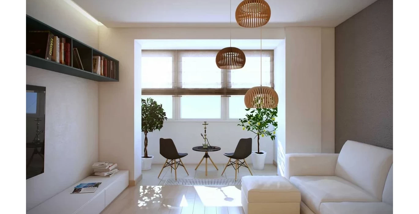 Дизайн вітальні з балконом