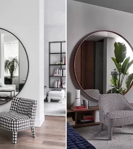 Round mirrors in the interior Round mirrors in the interior