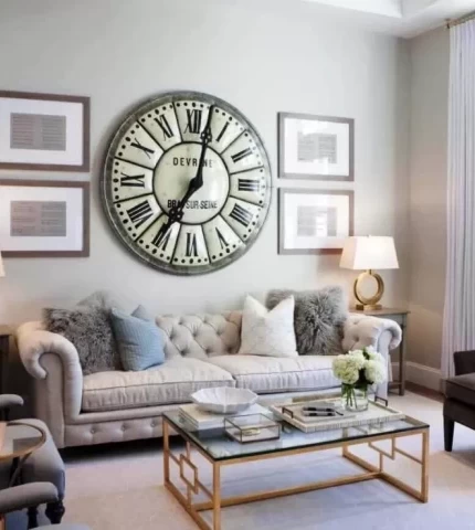 Clock in the interior of the living room