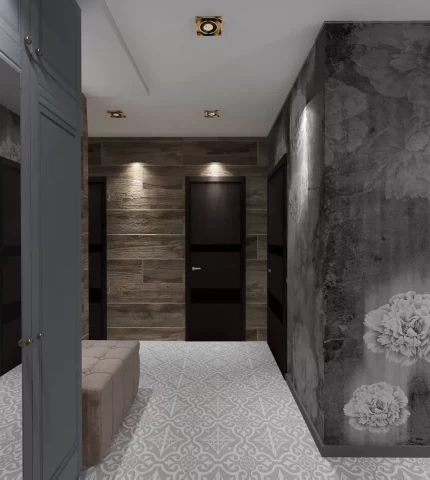 Дизайн коридору у сірих тонах Дизайн коридору у сірих тонах