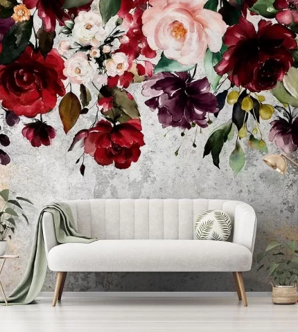 Images of flowers in the interior