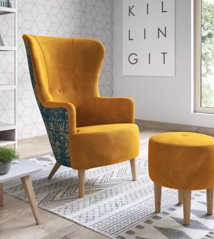 Soft armchair in the interior