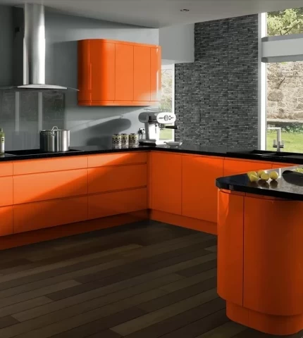 Дизайн кухни в оранжевом цвете Дизайн кухни в оранжевом цвете