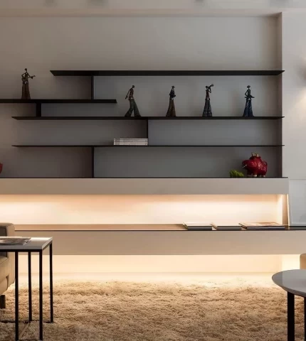 Open shelves in the living room Open shelves in the living room