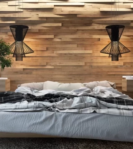 Imitation of wood in the interior