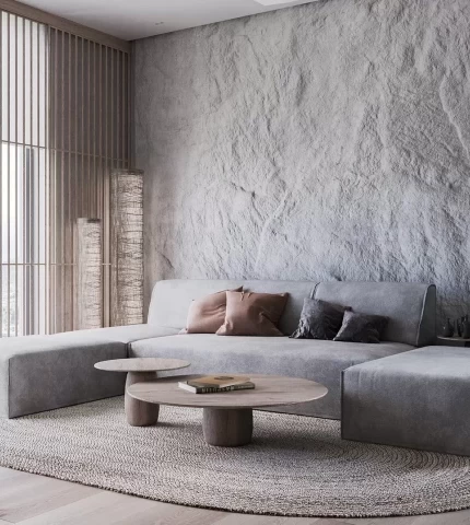 Textured walls in the interior