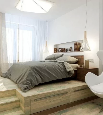 Кровать-подиум в интерьере